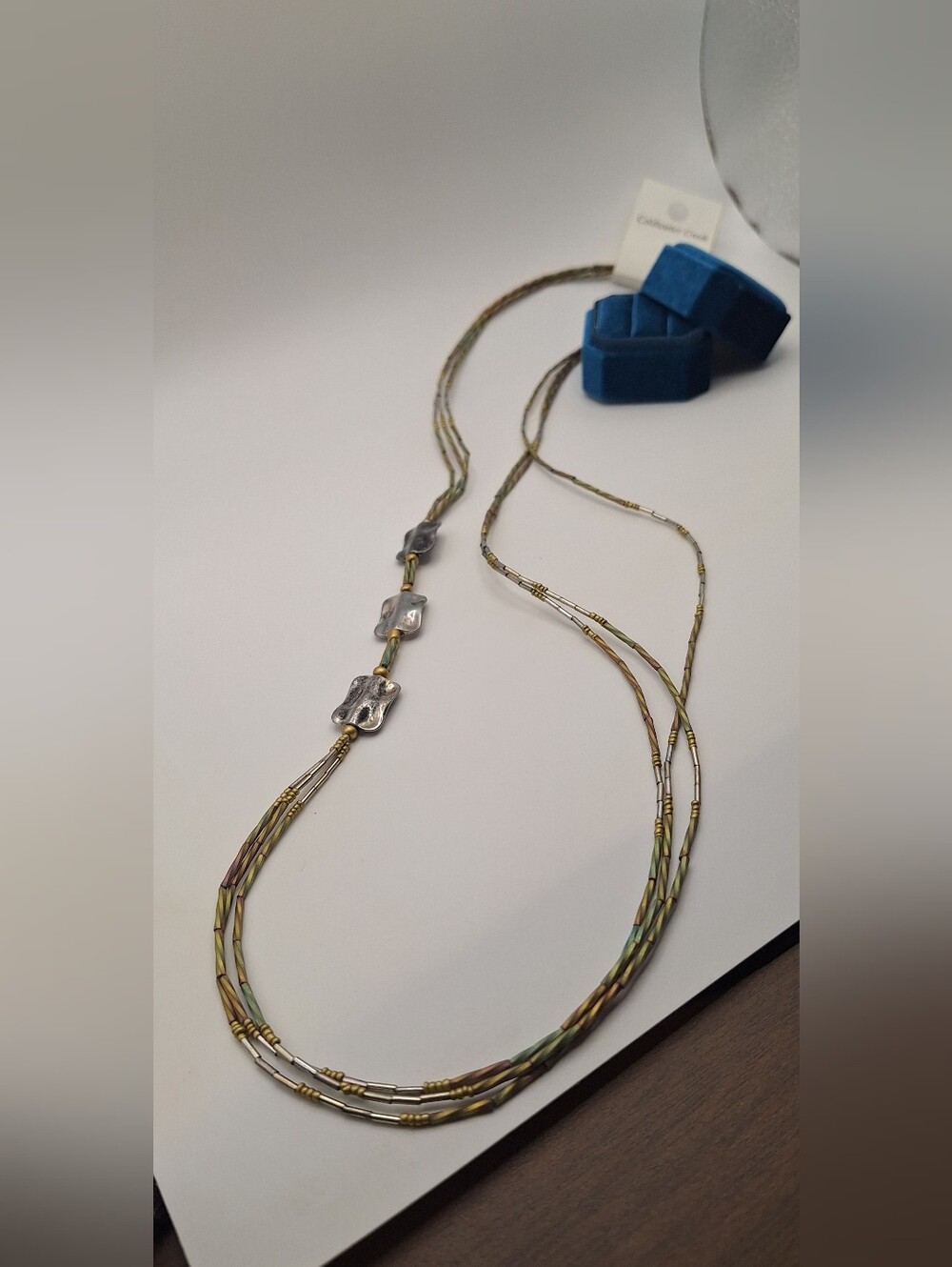 Coldwater Creek Multistrand Iridescent Beaded Statement Necklace
